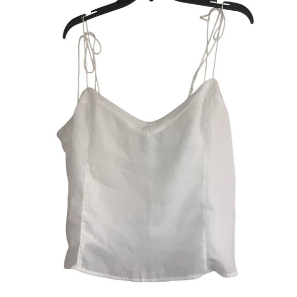 ✨Abercrombie & Fitch White Tie Strap V-Neck Sz Large Cami Top✨ - Picture 9 of 13